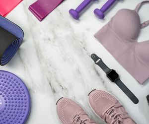 Essential fitness equipment on a light background